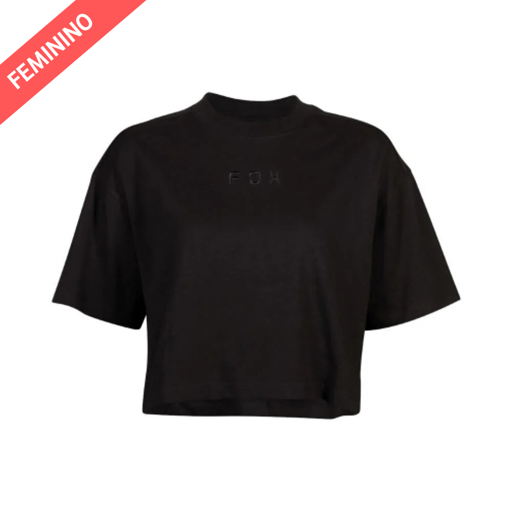 CROPPED FOX LIFESTYLE FEMININO OVERSIZED WORDMARK PRETO