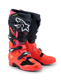 BOTA ALPINESTARS TECH 7 PRETO E ROSA FLUORESCENTE