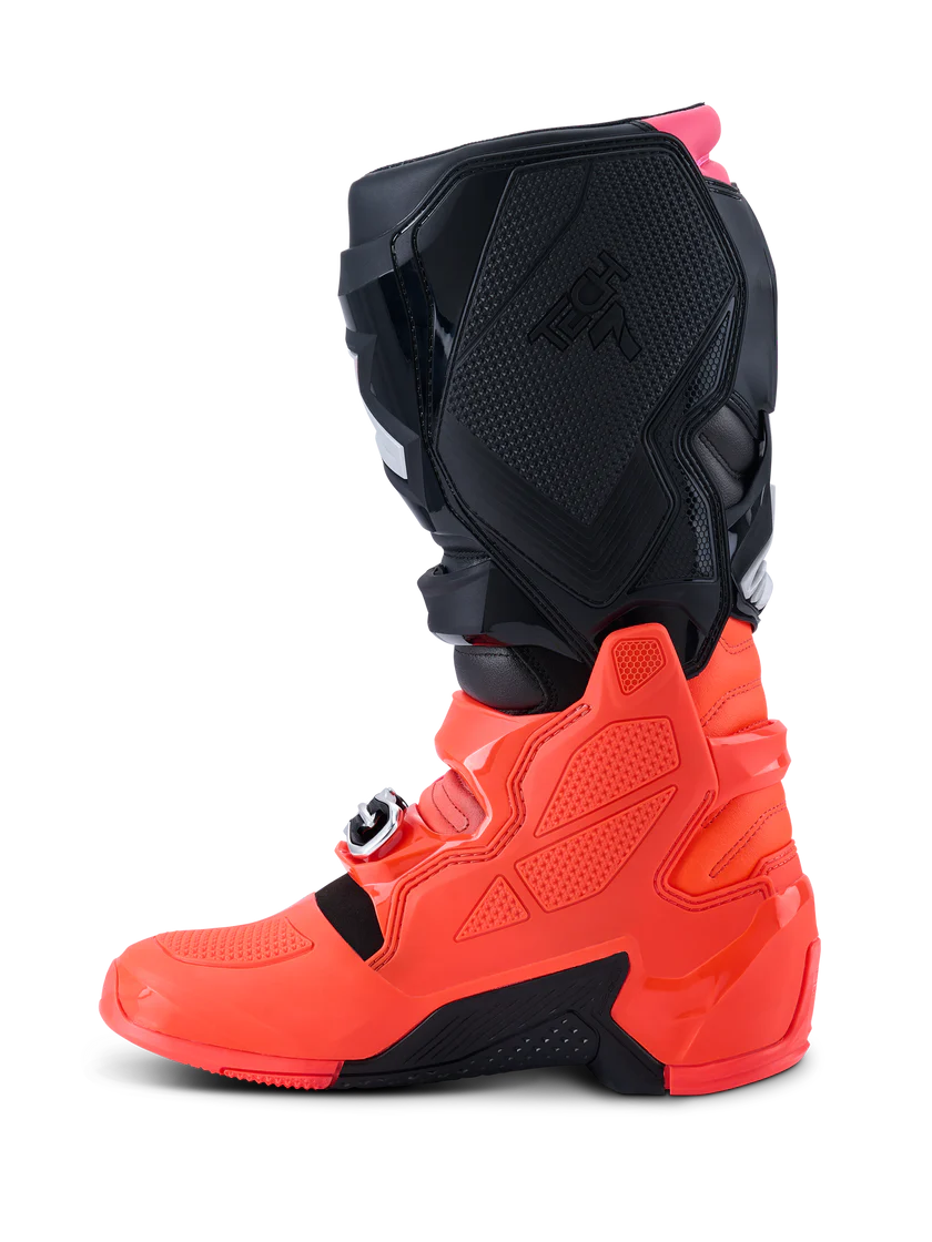 BOTA ALPINESTARS TECH 7 PRETO E ROSA FLUORESCENTE