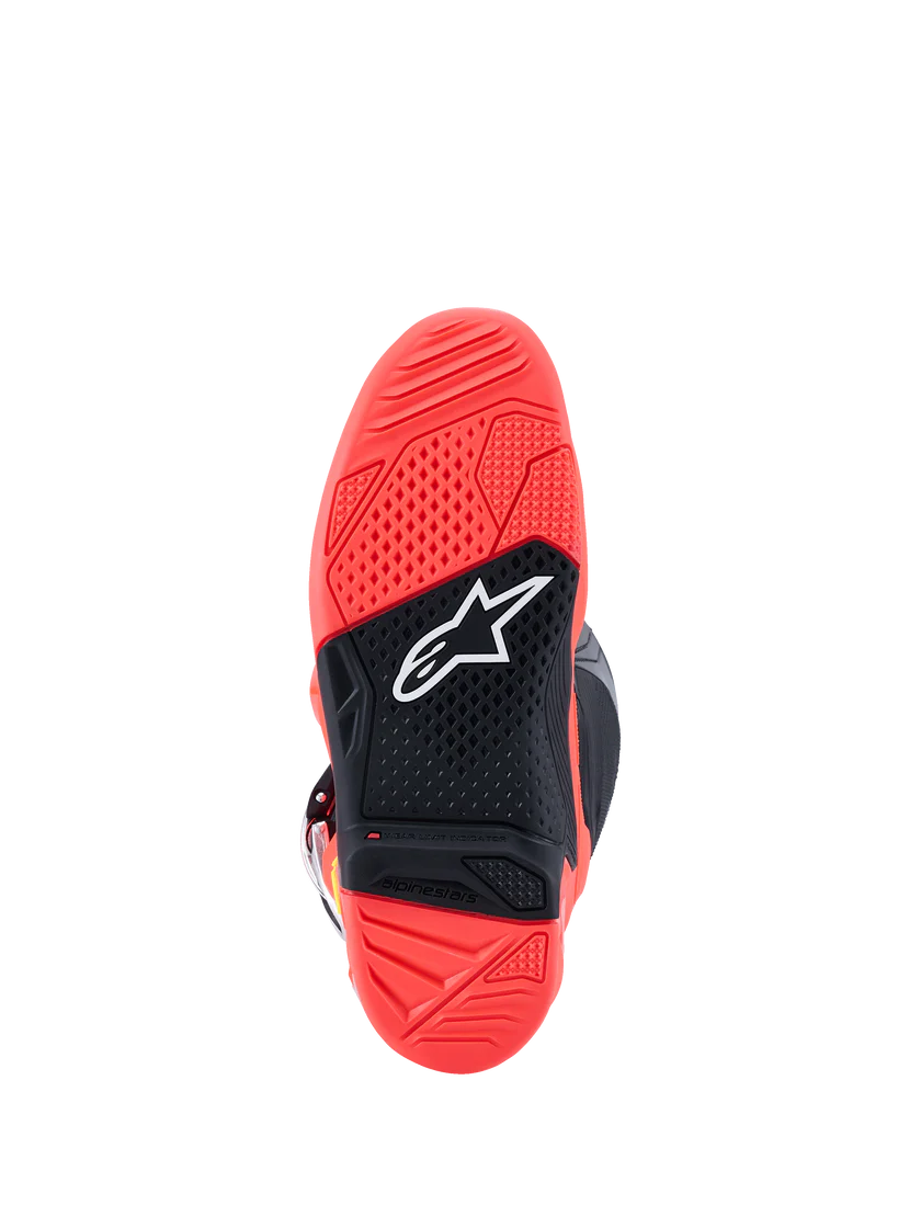 BOTA ALPINESTARS TECH 7 PRETO E ROSA FLUORESCENTE