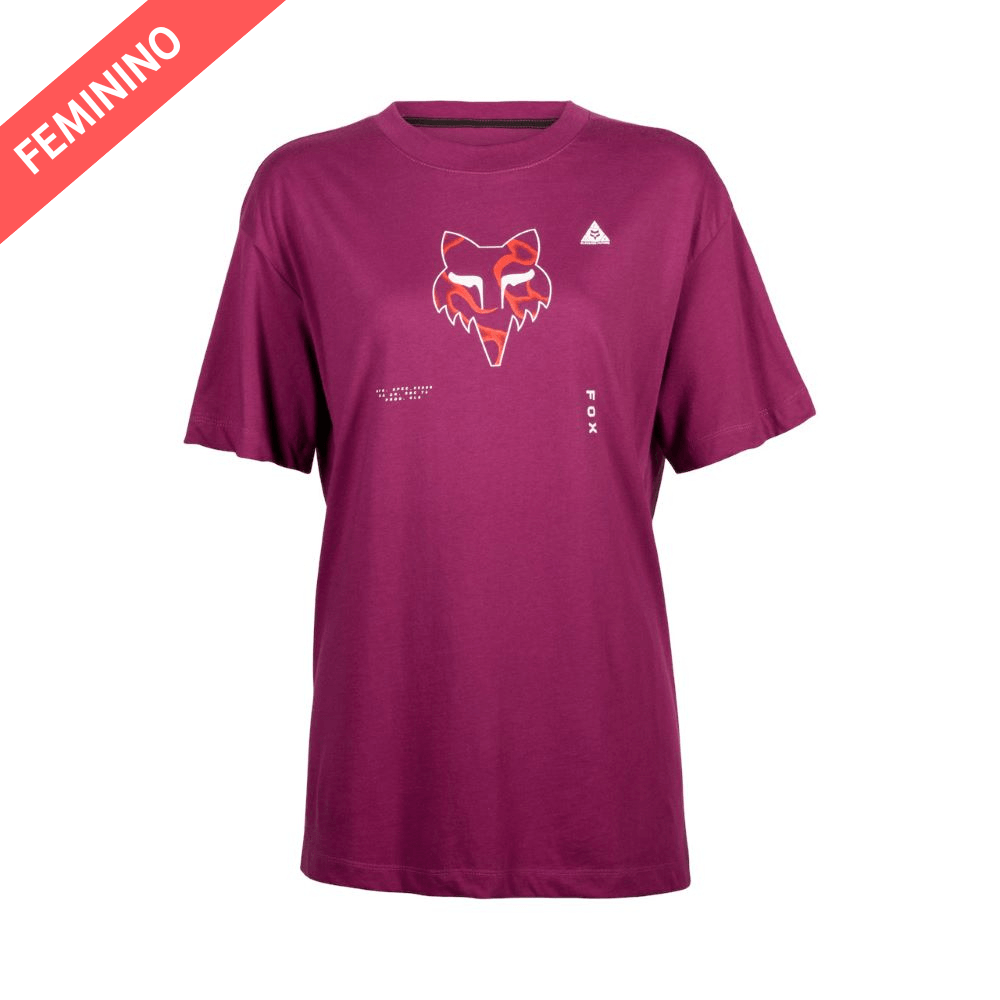 FOX LIFESTYLE FEMININO CAMISETA OVERSIZED WITHERED SS VINHO S