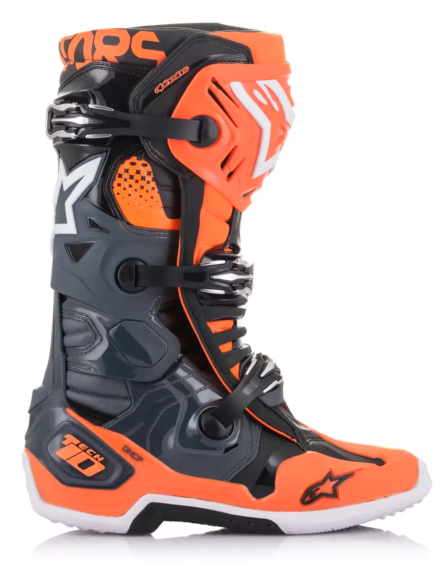 BOTA ALPINESTARS TECH 10 LARANJA E CINZA