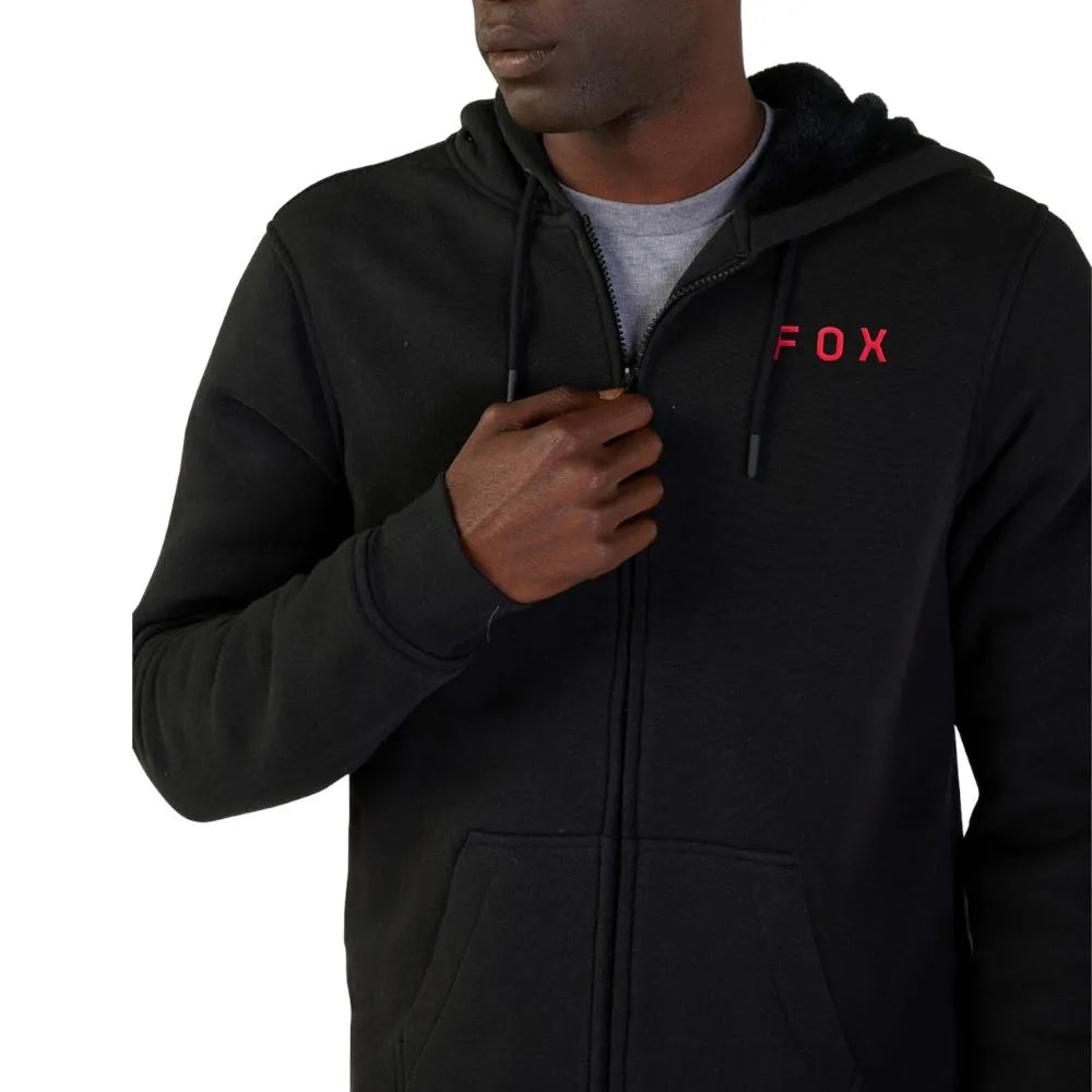 FOX LIFESTYLE MOLETOM SASQUATCH COM CAPUZ E ZIPER MAGNETICO PRETO