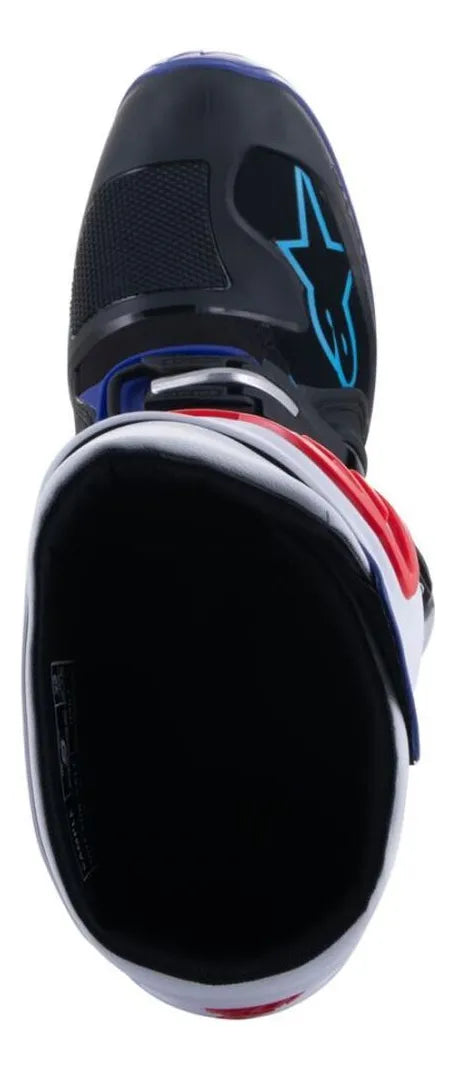 BOTA ALPINESTARS TECH 7 BRANCA/AZUL/VERMELHA