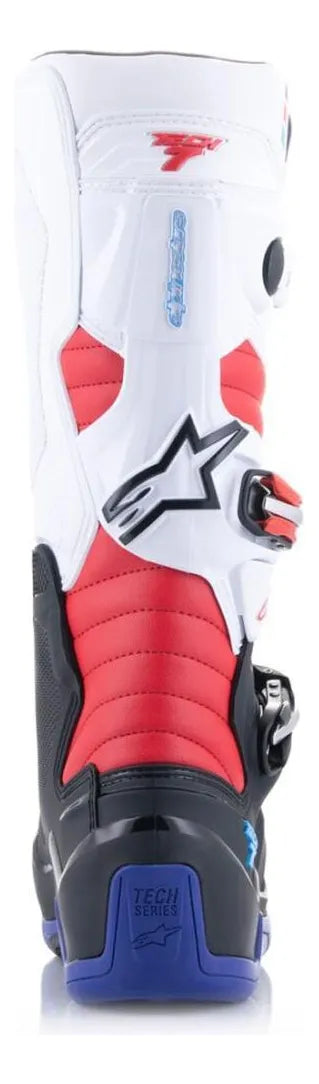 BOTA ALPINESTARS TECH 7 BRANCA/AZUL/VERMELHA