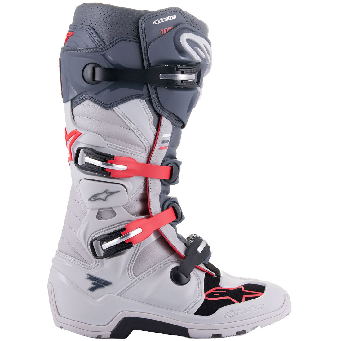 BOTA ALPINESTAR TECH 7 ENDURO CINZA E VERMELHA